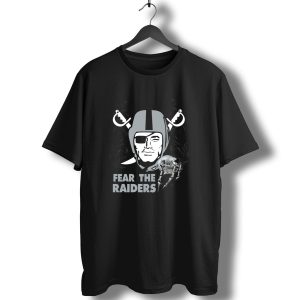 Fear The Raiders Skull Helmet Swords T-Shirt