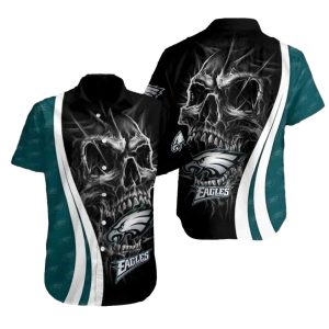 Ferocious Eagles Skull Spirit Tropical Hawaiian Shirt