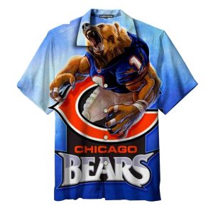 Fierce Football Bear Chicago Bears Aloha Shirt For Fans