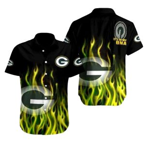 Fiery Spirit Green Bay Packers Flaming Hawaiian Shirt