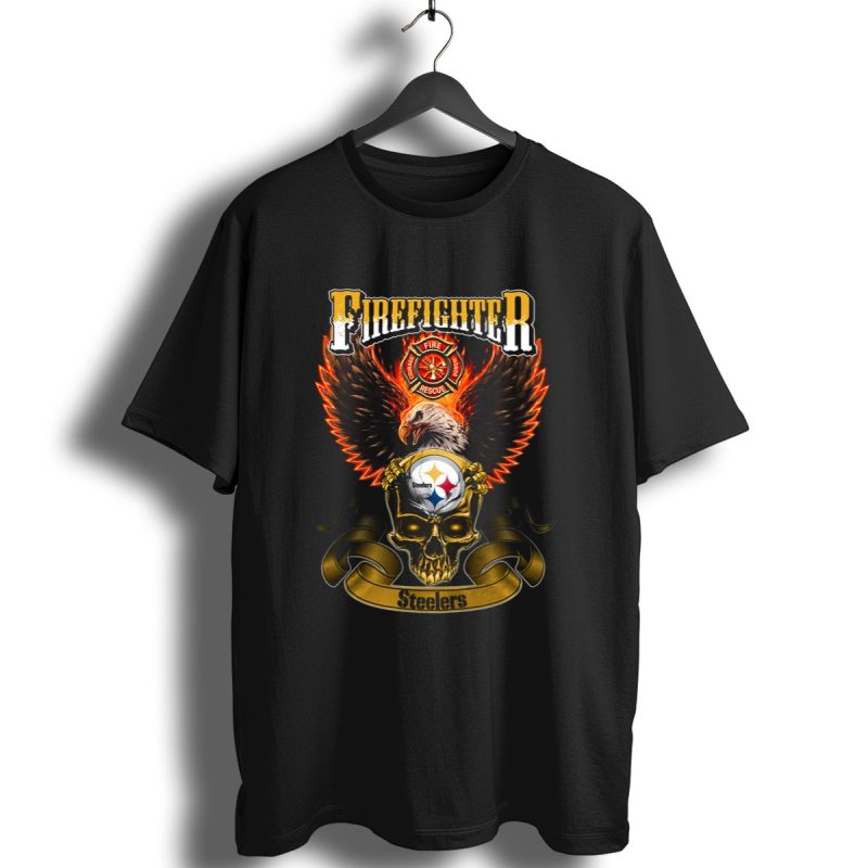 Firefighter Eagle Pittsburgh Steelers Fire Rescue Badge Skull T Shirt 1 T Shirt 1