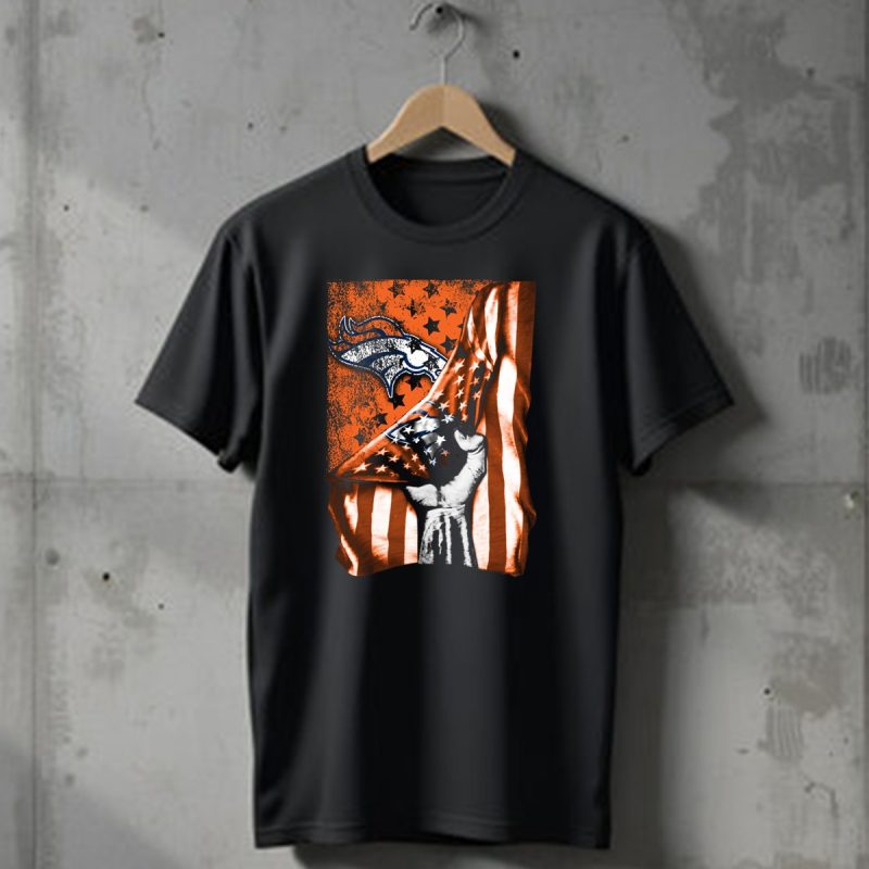 Flag Denver Broncos Stars And Stripes Fist T Shirt 1 T Shirt 1