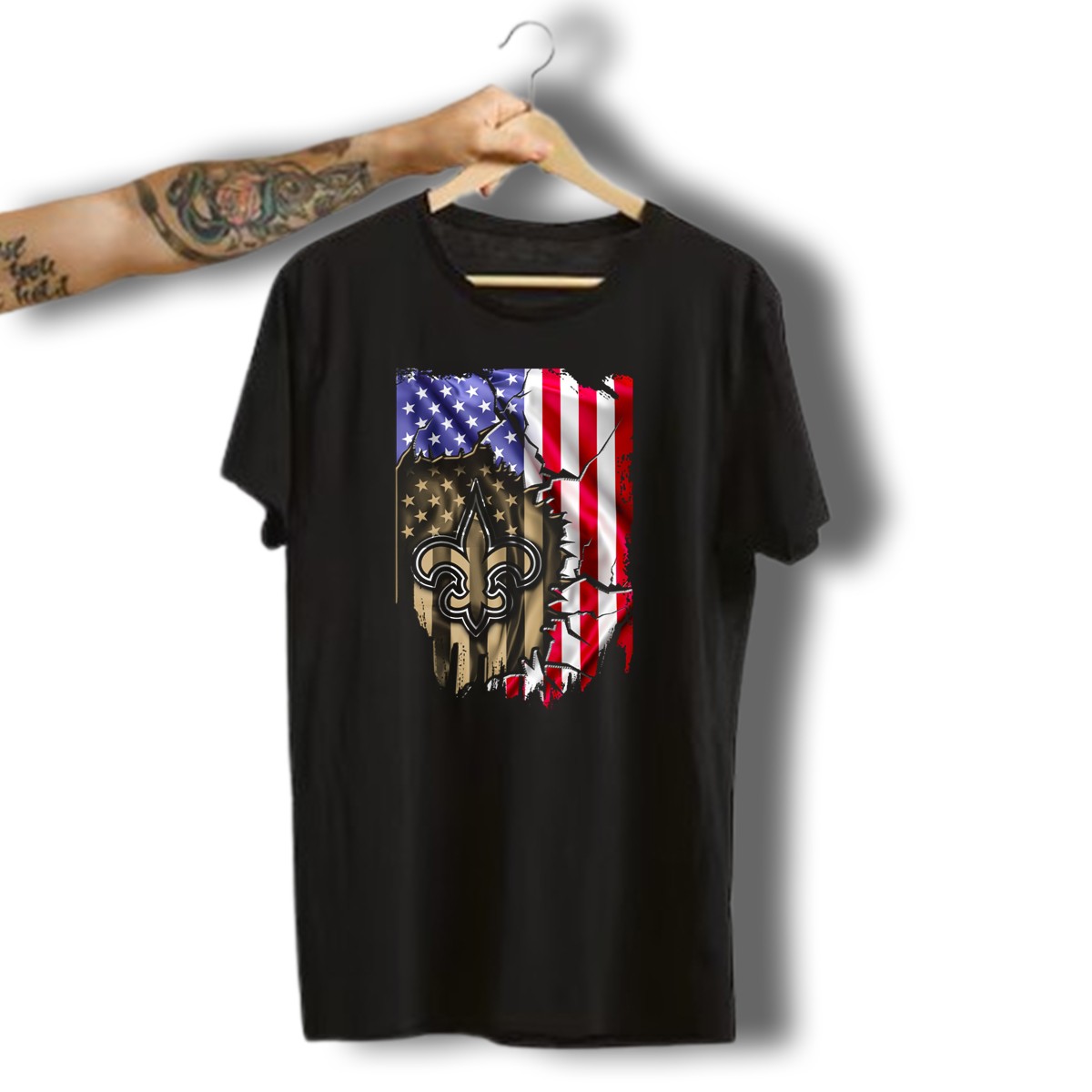 Flag-V2-New-Orleans-Saints-Usa-Flag-Fleur-De-Lis-T-Shirt-1_t-shirt-3_4