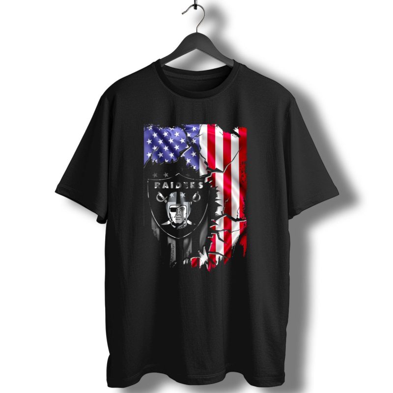 Flag V2 Raiders American Flag Patchwork T Shirt 1 T Shirt 1