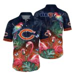 Flamingo Parrot Paradise Chicago Bears Hawaiian Shirt