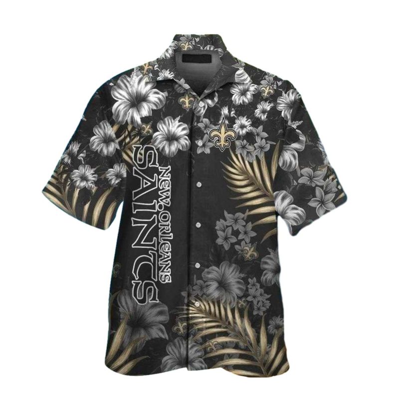 Floral Elegance New Orleans Saints Hawaiian Shirt Mens 1