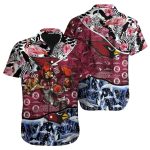 Floral Frenzy Arizona Cardinals Hawaiian Shirt Exotic Bird Helmets Edition