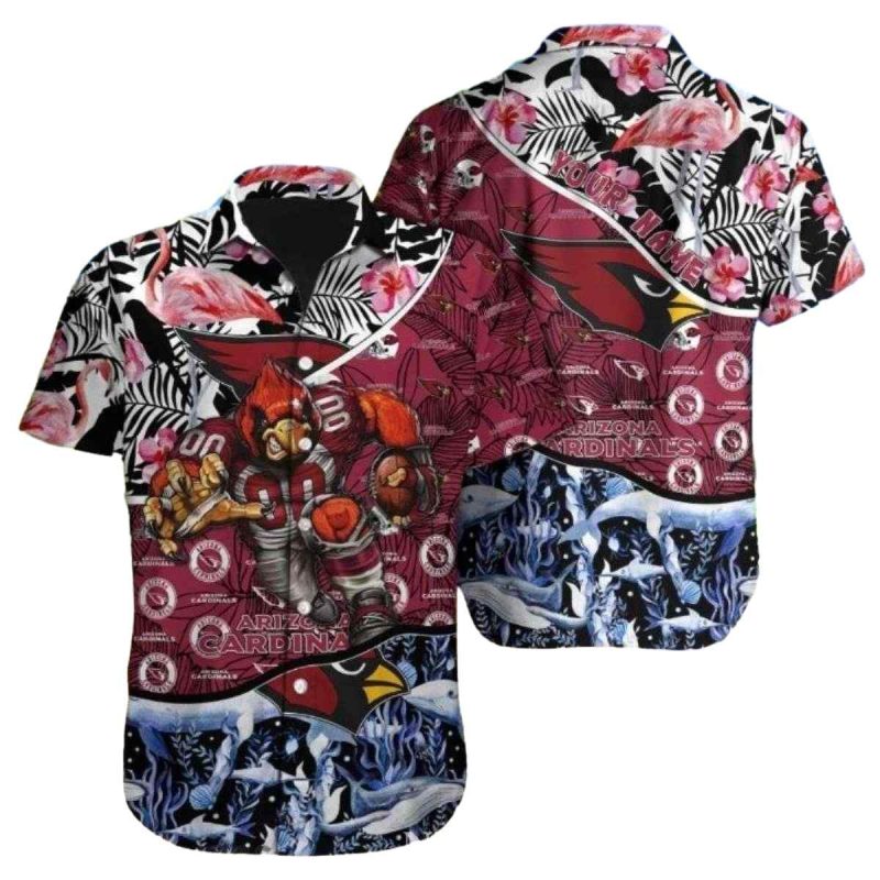 Floral Frenzy Arizona Cardinals Hawaiian Shirt Exotic Bird Helmets Edition 1