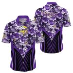Floral Linebacker Purple Vikings Hawaiian Shirt