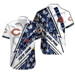 Floral Midnight Navy Chicago Bears Hawaiian Shirt Mens