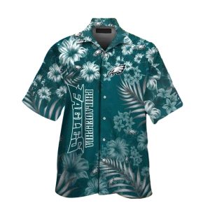Philadelphia Eagles Floral Paradise Hawaiian Shirt