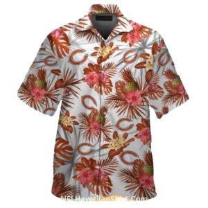 Floral Tropical Chicago Bears Aloha Shirt With Pineapple Theme