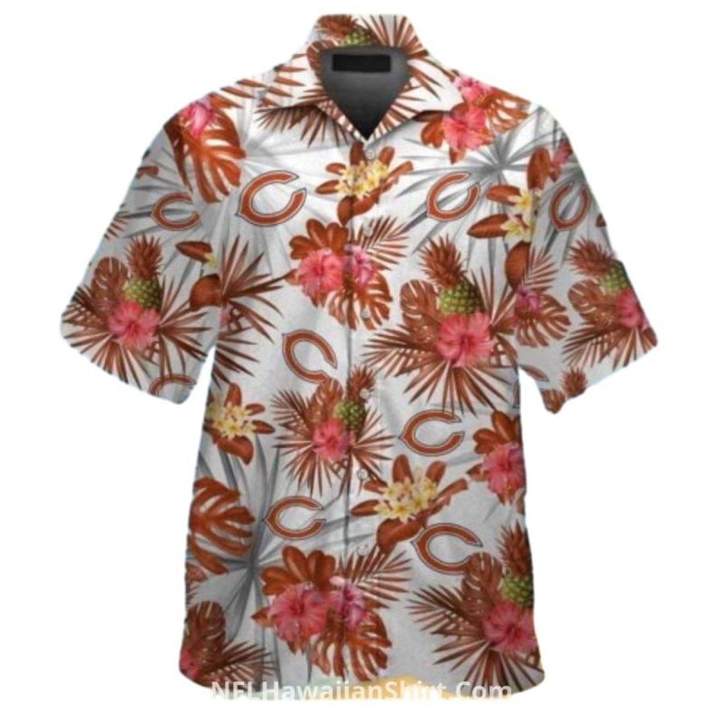 Floral Tropical Chicago Bears Aloha Shirt With Pineapple Theme 1