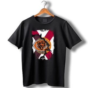 Florida Flag With Chicago Bears Logo Overlay T Shirt