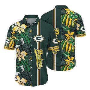 Flower Chic Green Bay Packers Tropical Hawaiian Shirt