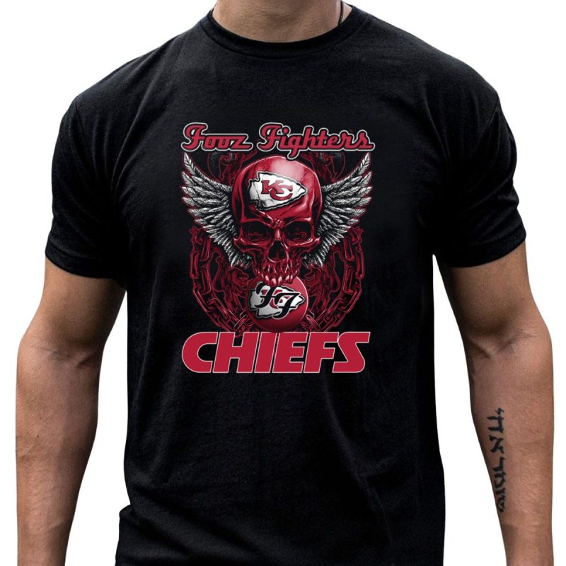Foo Fighters Kansas City Chiefs Skull Wings T Shirt T Shirt 1 1