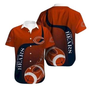 Football Flames Chicago Bears Hawaiian Shirt For Sports Fans
