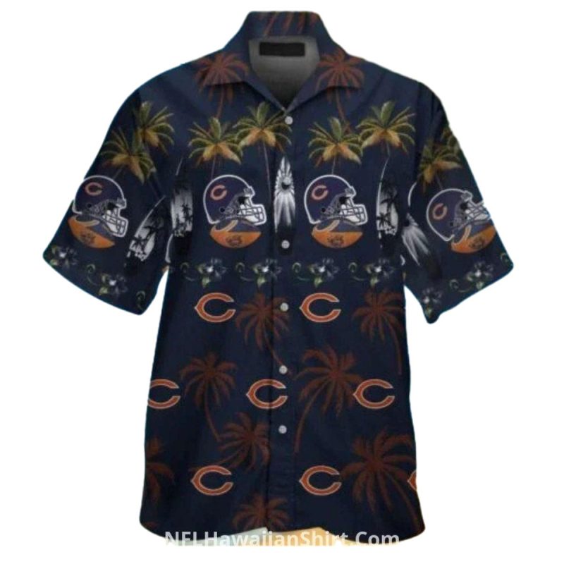 Football Helmet Chicago Bears Aloha Shirt With Tropical Touch 1