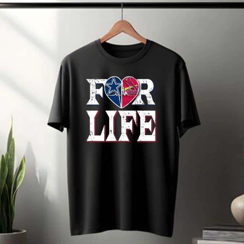 For Life Dallas Cowboys Arizona Cardinals Heart T Shirt 1 T Shirt 1