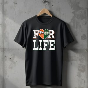 For Life Denver Broncos Milwaukee Bucks Heart Logo Fan Spirit T-Shirt