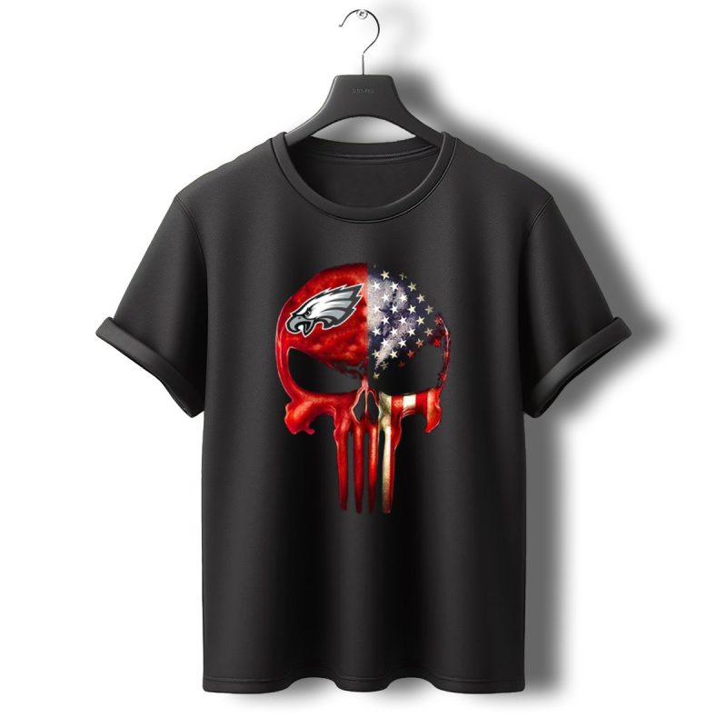 For True Philadelphia Fan Only Eagles Patriotic Skull T Shirt T Shirt 0 1