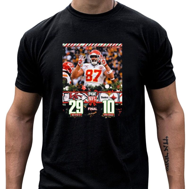 Fox Final Kansas City Chiefs 29 Vs Pittsburgh Steelers 10 Christmas Day T Shirt T Shirt 1 1