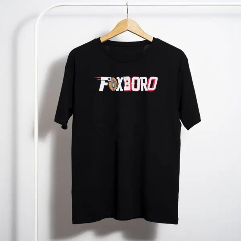 Foxboro Patriots Football Text Logo With Leather Football And Star T Shirt T Shirt 1