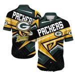 Futuristic Geometric Green Bay Packers Night Glow Hawaiian Shirt