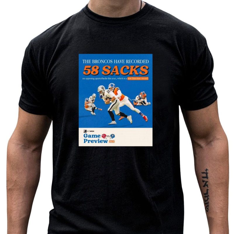 Game Preview Kansas City Chiefs Vs Denver Broncos 58 Sacks New Franchise Record Week 13 T Shirt T Shirt 1 1