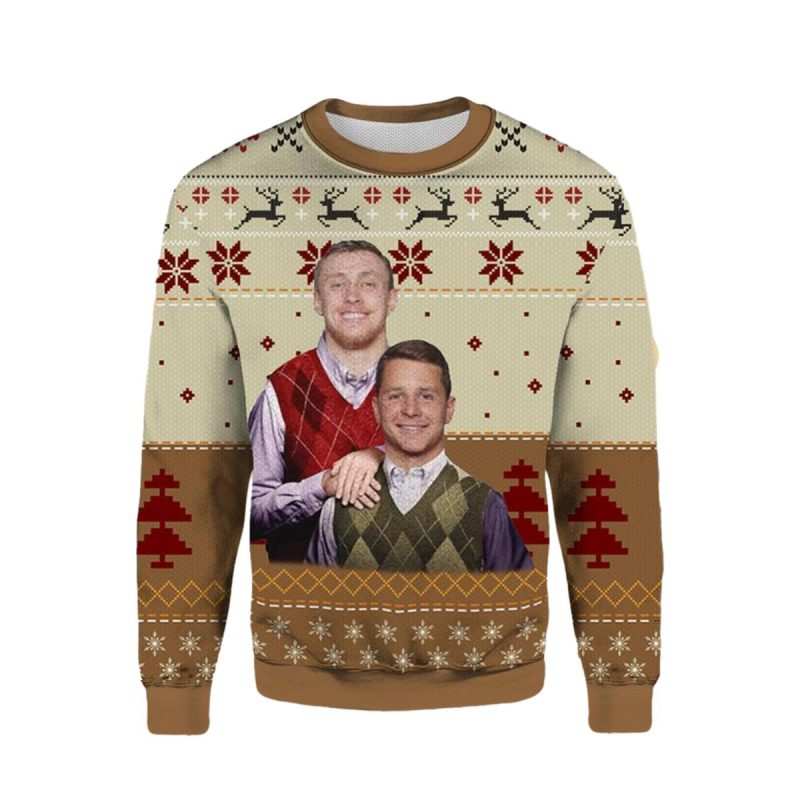 George Kittle And His Friend San Francisco 49Ers Ugly Sweater 1