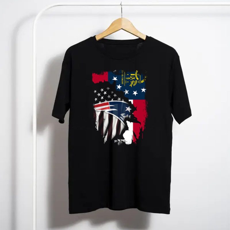 Georgia State Flag New England Patriots American Flag Fusion T Shirt T Shirt 1