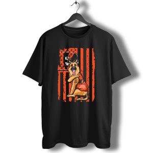 German Shepherd Cincinnati Bengals American Flag Football Fan Mockup T-Shirt