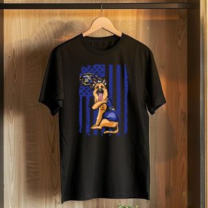 German Shepherd I Love Mom Baltimore Ravens Fan Flag Stars And Stripes T-Shirt