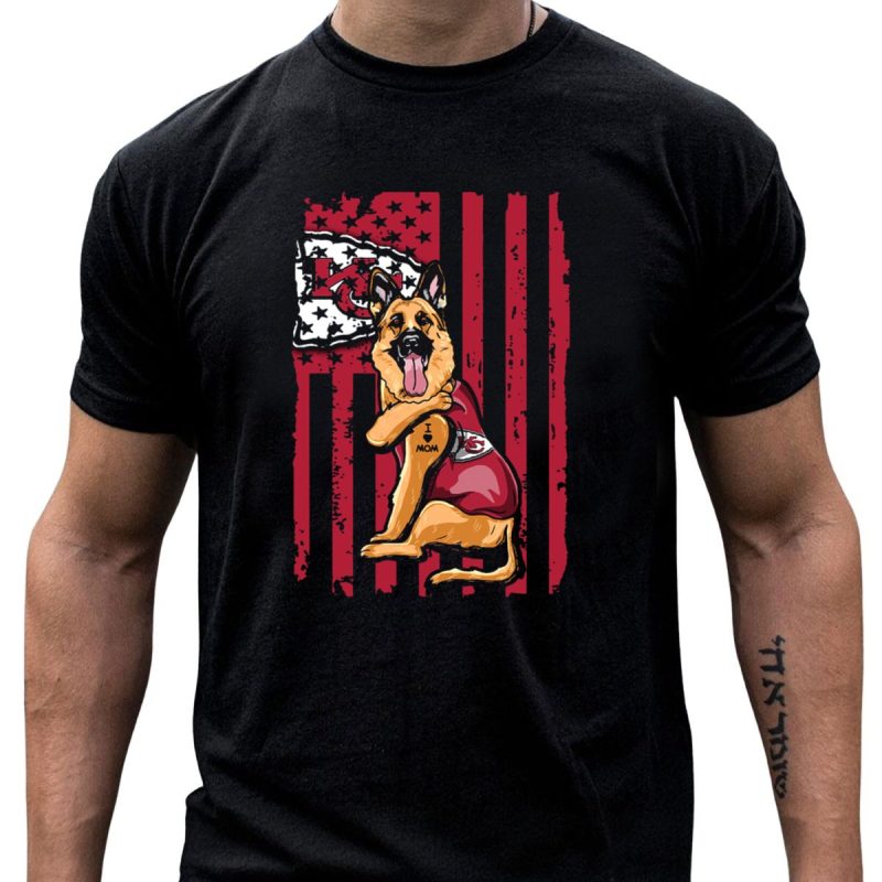 German Shepherd Kansas City Chiefs Flag I Love Mom T Shirt T Shirt 1 1