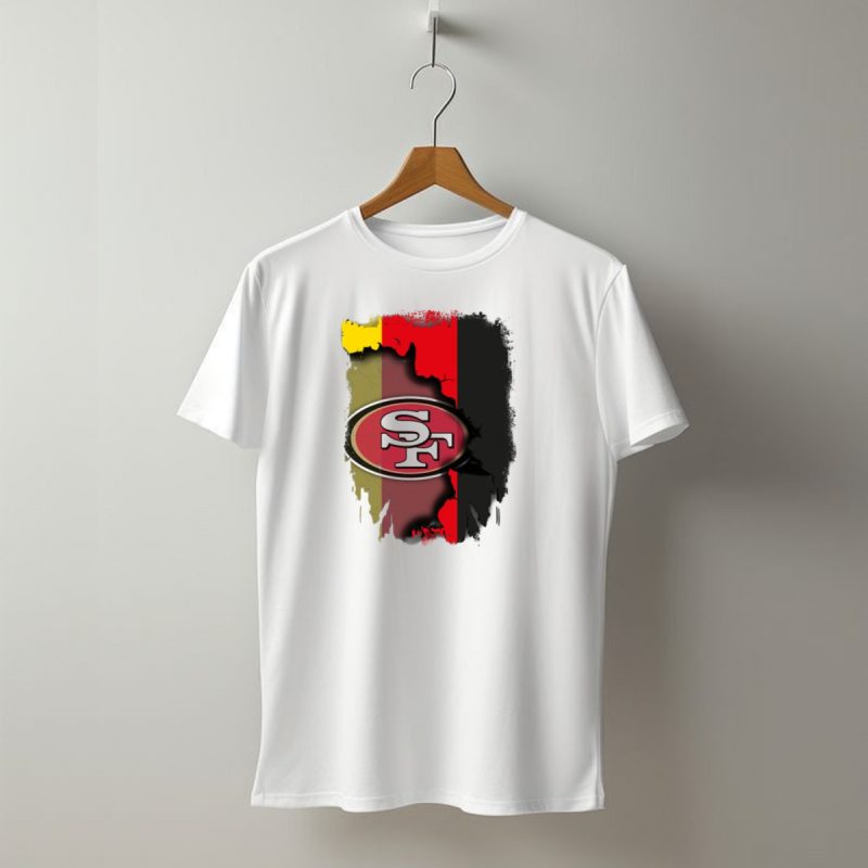 Germany Flag With San Francisco 49Ers Logo Blend T Shirt T Shirt 1