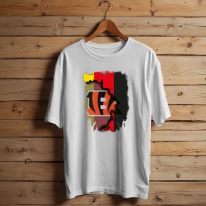 Germany Flag with Cincinnati Bengals Logo Fusion T-Shirt