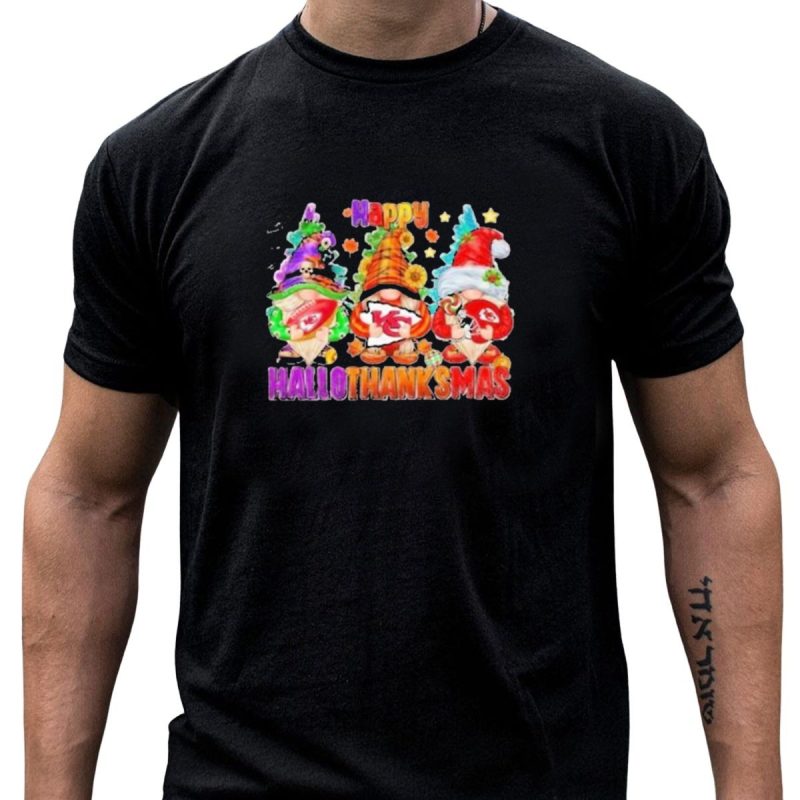 Get Ready For Happy Hallothanksmas With This Kansas City Chiefs T Shirt T Shirt 1 1