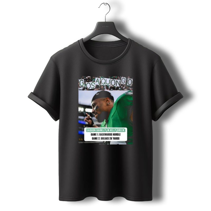 Go Saquon Go Philadelphia Eagles Saquon Barkley In Kelly Green Game T Shirt T Shirt 0 1