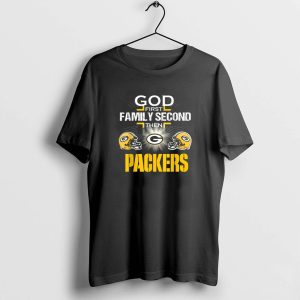 God First Family Second Then Green Bay Packers Helmet T-Shirt