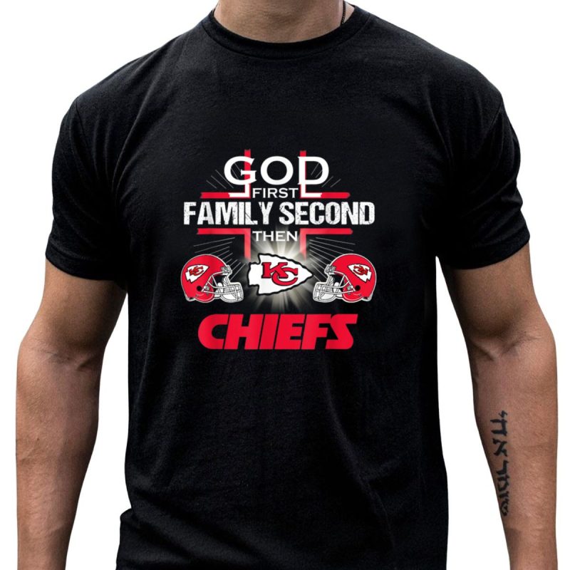 God First Family Second Then Kansas City Chiefs Football Helmets Iconic T Shirt T Shirt 1 1