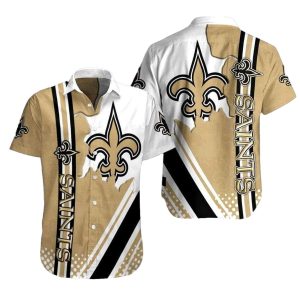 Golden Fleur de Force Saints Hawaiian Shirt With Beige Accents