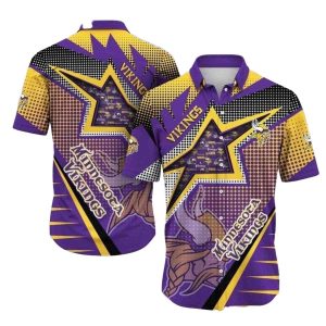 Golden Highlights Minnesota Vikings Game Day Hawaiian Shirt