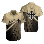Golden Hour New Orleans Saints Striped Hawaiian Shirt