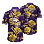 Golden Roses And Purple Pride Minnesota Vikings Hawaiian Shirt