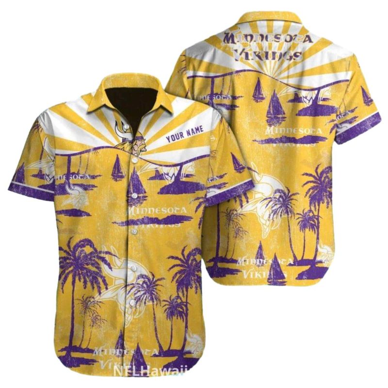 Golden Sunset Minnesota Vikings Hawaiian Shirt 1