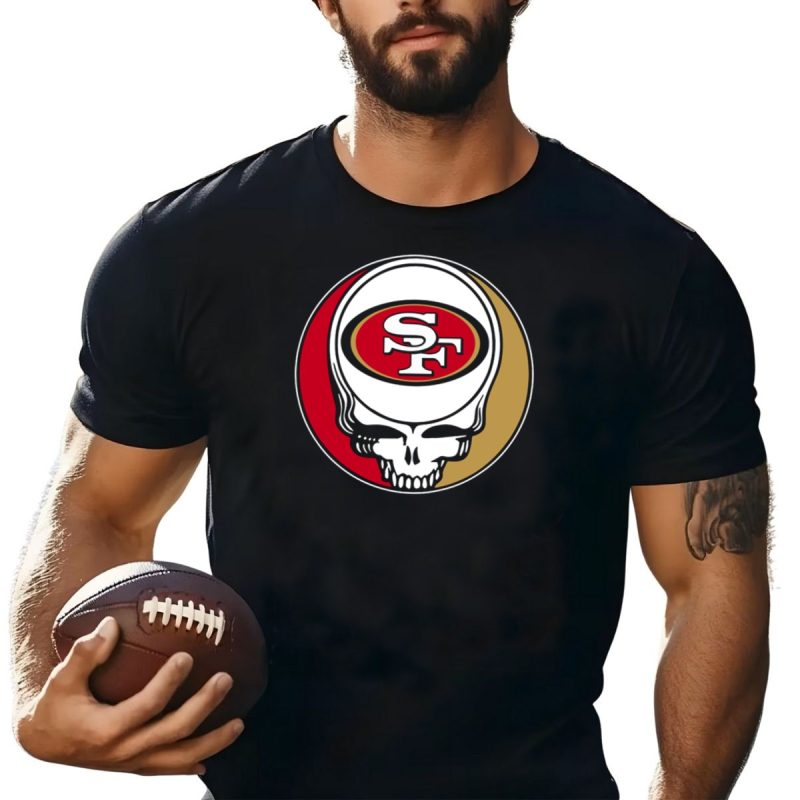 Grateful Dead San Francisco 49Ers Skull Logo Combination T Shirt T Shirt 1