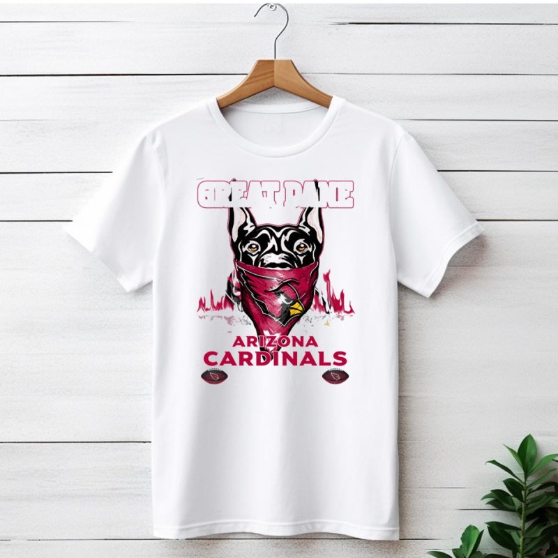 Great Dane And Arizona Cardinals For Life T Shirt 1 T Shirt 1 1