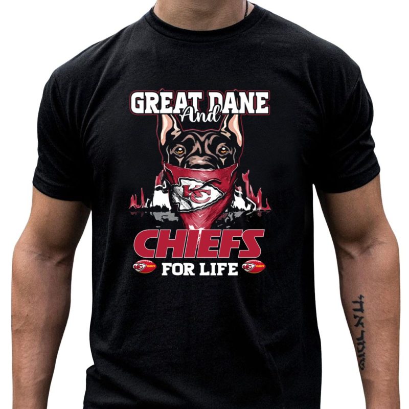 Great Dane And Kansas City Chiefs For Life T Shirt T Shirt 1 1