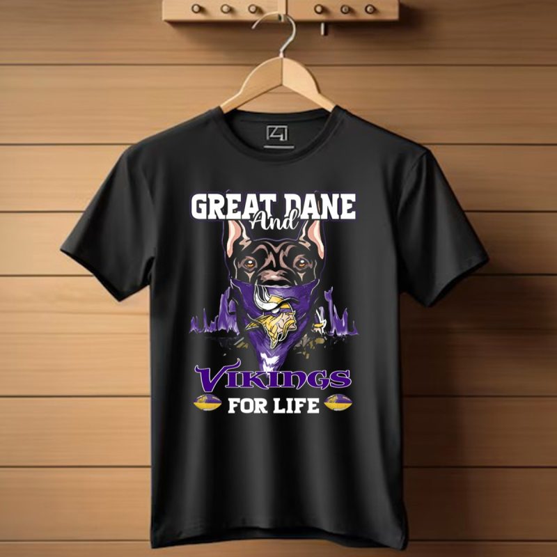Great Dane And Vikings For Life Minnesota T Shirt 1 T Shirt 1