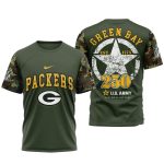 Green Bay Packer Us Army 250Th Birthday Celebration AOP T-Shirt
